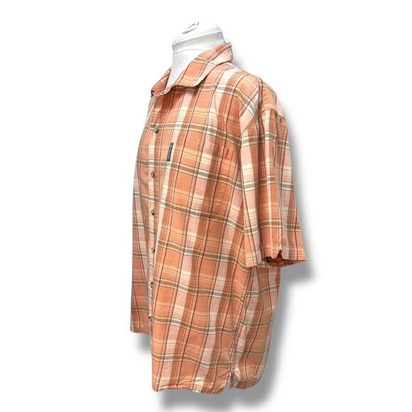 Columbia Mens Short Sleeve Button Down Plaid Shirt Style# SP05 AM7046, size XL - Picture 3 of 9